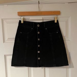 Black Denim Skirt